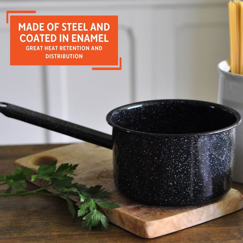 Mirro 1 Quart Enamel Sauce Pan with Speckled Finish - Image 3